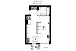 Parduodamas butas Vėtrungių g., Fabijoniškės, Vilniaus m., Vilniaus m. sav., 37.22 m2 ploto, 1 kambariai 21