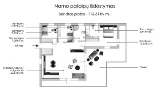 Parduodamas namas Vaidotų g., Paneriai, Vilniaus m., Vilniaus m. sav., 116.61 m2 ploto, 1 aukštai 33