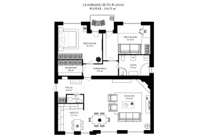 Parduodamas butas Bukčių g., Lazdynėliai, Vilniaus m., Vilniaus m. sav., 117 m2 ploto, 3 kambariai 25
