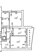 Parduodamas butas Beržų g., Centras, Panevėžio m., Panevėžio m. sav., 64.8 m2 ploto, 3 kambariai 2