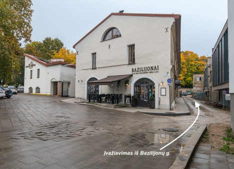 Nuomojamos gamybinės, maitinimo, paslaugų, prekybos, sandėliavimo patalpos Bazilijonų g., Senamiestis, Vilniaus m., Vilniaus m. sav., 406.52 m2 ploto