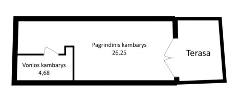 Parduodamas butas Manufaktūrų g., Markučiai, Vilniaus m., Vilniaus m. sav., 31 m2 ploto, 1 kambariai 13