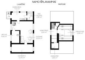 Parduodamas namas Uosių Sodų 12-oji g., Antakalnis, Vilniaus m., Vilniaus m. sav., 72.62 m2 ploto, 2 aukštai 6