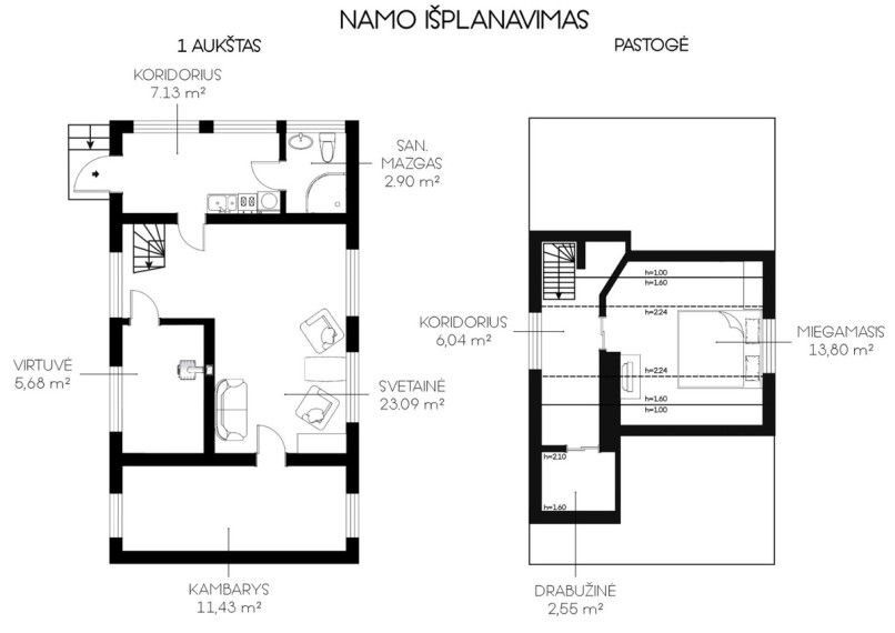 Parduodamas namas Uosių Sodų 12-oji g., Antakalnis, Vilniaus m., Vilniaus m. sav., 72.62 m2 ploto, 2 aukštai 6