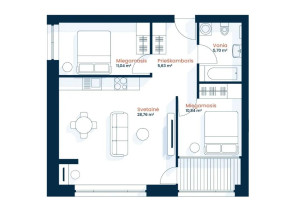 Parduodamas butas Ukmergės g., Eiguliai, Kauno m., Kauno m. sav., 61.67 m² ploto 3 kambariai 6