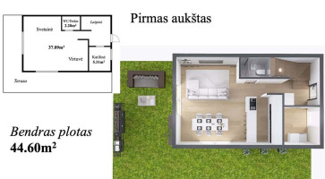 Parduodamas namas Klaipėdos r. sav., Slengių k., Ramioji g., 87.4 m2 ploto, 2 aukštai 6
