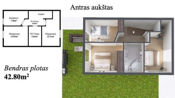 Parduodamas namas Klaipėdos r. sav., Slengių k., Ramioji g., 87.4 m2 ploto, 2 aukštai 7