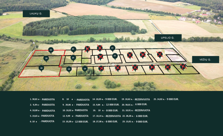 Parduodamas  sklypas Rokų k., Klaipėdos r. sav., 10 a ploto 10