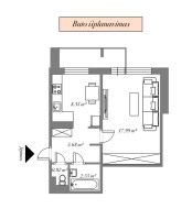 Parduodamas butas Fabijoniškių g., Fabijoniškės, Vilniaus m., Vilniaus m. sav., 35.49 m2 ploto, 1 kambariai 14