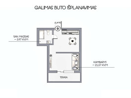 Parduodamas butas Grigalaukio g., Pašilaičiai, Vilniaus m., Vilniaus m. sav., 25.27 m2 ploto, 2 kambariai 9