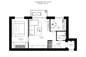 Nuomojamas butas Dzūkų g., Naujininkai, Vilniaus m., Vilniaus m. sav., 42.31 m2 ploto, 2 kambariai 17