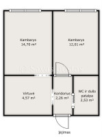 Parduodamas butas Užmiesčio g., Kuršėnų m., Šiaulių r. sav., 36.07 m2 ploto, 2 kambariai 18