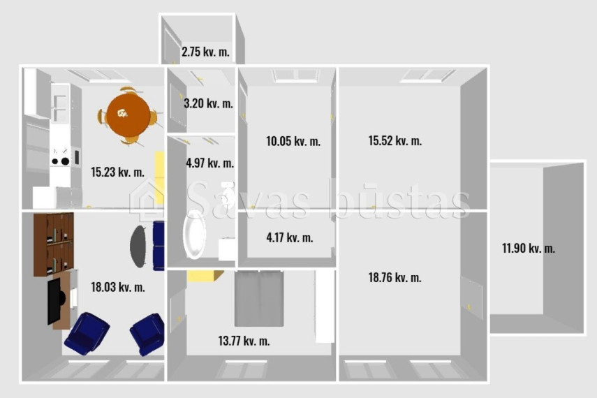 Parduodamas namas P. Matulionio g., Mažeikių m., Mažeikių r. sav., 118.35 m2 ploto, 1 aukštai 20