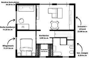 Nuomojamas butas Filaretų g., Antakalnis, Vilniaus m., Vilniaus m. sav., 65 m2 ploto, 3 kambariai 23