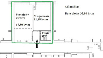 Parduodamas butas Pramonės pr., Dainava, Kauno m., Kauno m. sav., 33.9 m2 ploto, 2 kambariai 17