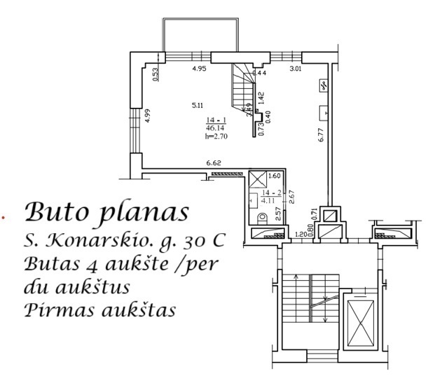 Parduodamas butas S. Konarskio g., Naujamiestis, Vilniaus m., Vilniaus m. sav., 89.18 m2 ploto, 3 kambariai 5