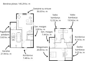 Parduodamas namas Arnavos g., Pilaitė, Vilniaus m., Vilniaus m. sav., 145 m2 ploto, 2 aukštai 34