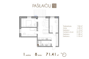 Parduodamas butas Tarandės g. , Pašilaičiai, Vilniaus m., Vilniaus m. sav., 71.41 m2 ploto, 4 kambariai 11