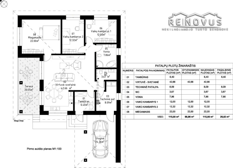 Parduodamas namas Nadruvių g., Lieporių k., Šiaulių r. sav., 115.00 m² ploto 4 kambariai 6