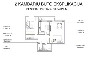 Parduodamas butas Gedvydžių g., Fabijoniškės, Vilniaus m., Vilniaus m. sav., 50.04 m2 ploto, 2 kambariai 19