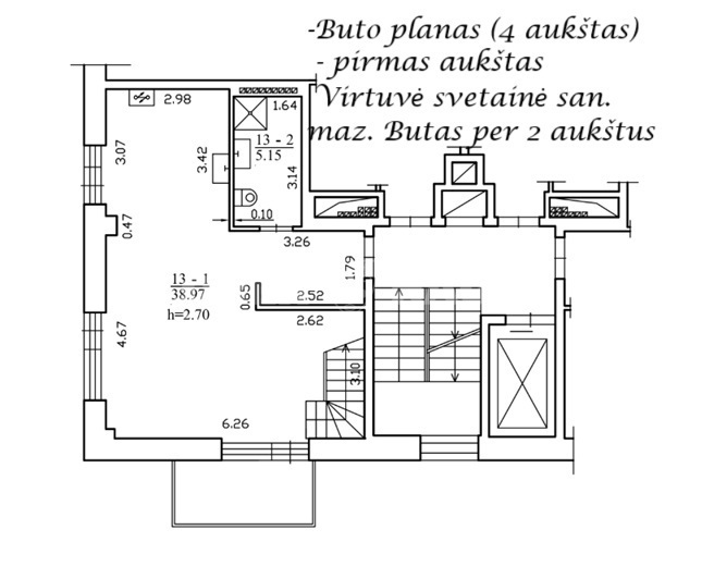 Parduodamas butas S. Konarskio g., Naujamiestis, Vilniaus m., Vilniaus m. sav., 77.26 m2 ploto, 3 kambariai 4