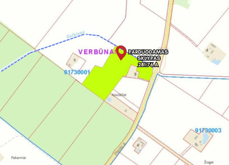 Parduodamas  sklypas Apušėlių k., Šiaulių r. sav., 281.76 a ploto