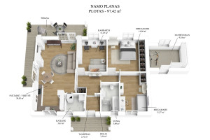 Parduodamas namas Mykolo Kleopo Oginskio g., Kairėnų k., Vilniaus r. sav., 97.42 m2 ploto, 1 aukštai 31