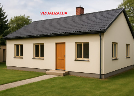 PARDUODAMAS REKONSTRUOTINAS MEDINIS 105.89 KV. M. NAMAS 18 ARŲ SKLYPE KREKENAVOS MIESTELIO CENTRE