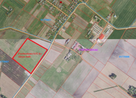 Parduodamas  sklypas Kuprių k., Šiaulių r. sav., 52 a ploto