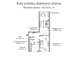 Parduodamas butas Architektų g., Lazdynai, Vilniaus m., Vilniaus m. sav., 46.76 m2 ploto, 2 kambariai 17