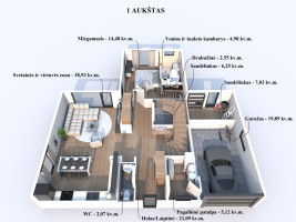 PARDUODAMAS STATOMAS 195,54 KV.M. A++ ENERGINIO NAUDINGUMO KLASĖS GYVENAMASIS NAMAS 12 ARŲ SKYPE AJERŲ AKLG. 10, BERČIŪNUOSE, PANEVĖŽIO RAJONE 3