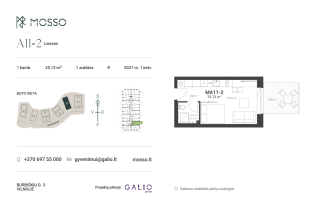 Parduodamas butas Burbiškių g., Burbiškės, Vilniaus m., Vilniaus m. sav., 25.13 m² ploto 1 kambarys 2
