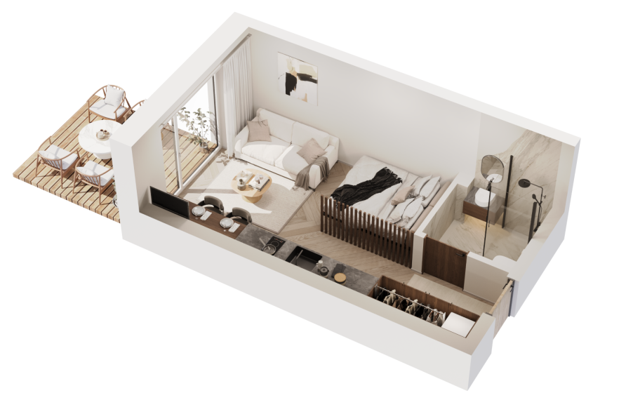 Parduodamas butas Burbiškių g., Burbiškės, Vilniaus m., Vilniaus m. sav., 25.13 m² ploto 1 kambarys 3