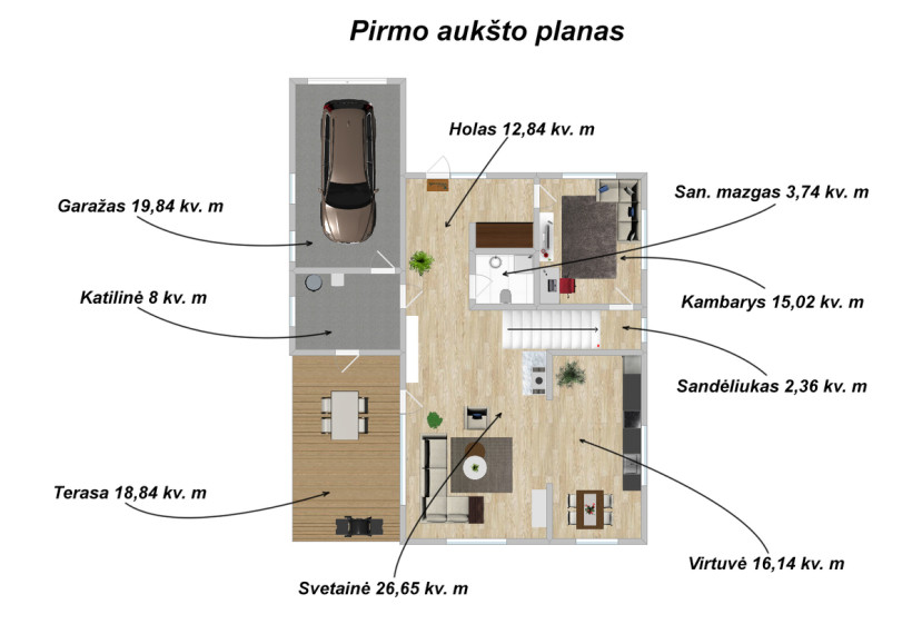 Parduodamas namas Tujų g., Kaišiadorių m., Kaišiadorių r. sav., 171.06 m2 ploto, 2 aukštai 31