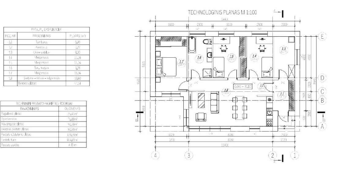 Parduodamas namas Klaipėdos apskritis, Klaipėda, Rimkai, Lubinų g., 100 m2 ploto, 1 aukštai 5