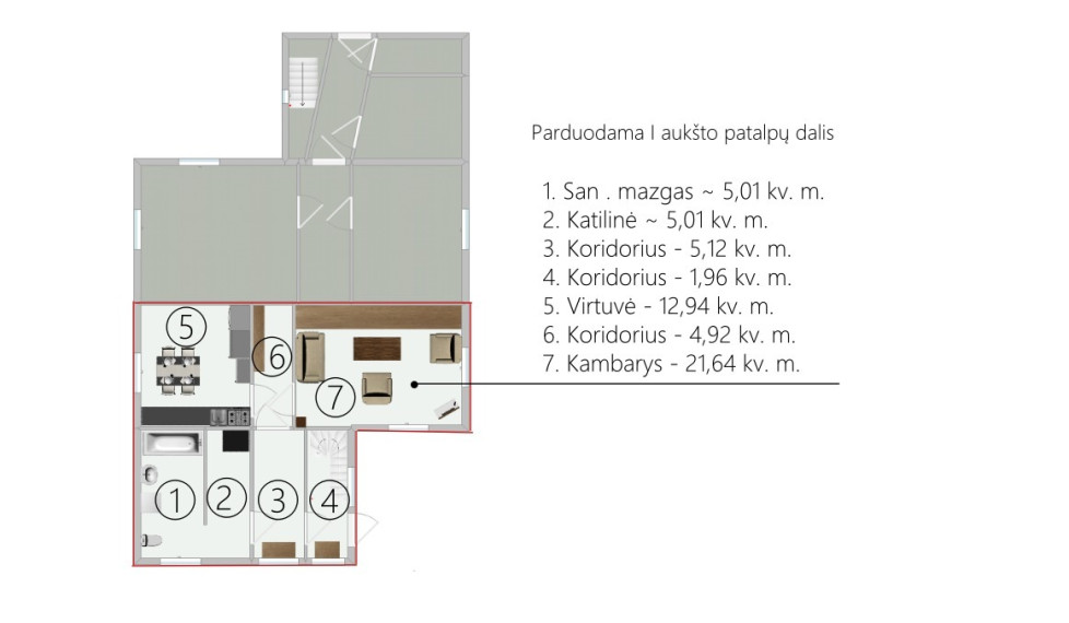 Parduodamas namas A. Ryliškio g., Senosios Varėnos k., Varėnos r. sav., 87.88 m2 ploto, 2 aukštai 7