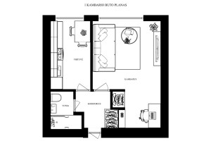 Nuomojamas butas Žolyno g., Antakalnis, Vilniaus m., Vilniaus m. sav., 30 m2 ploto, 1 kambariai 17