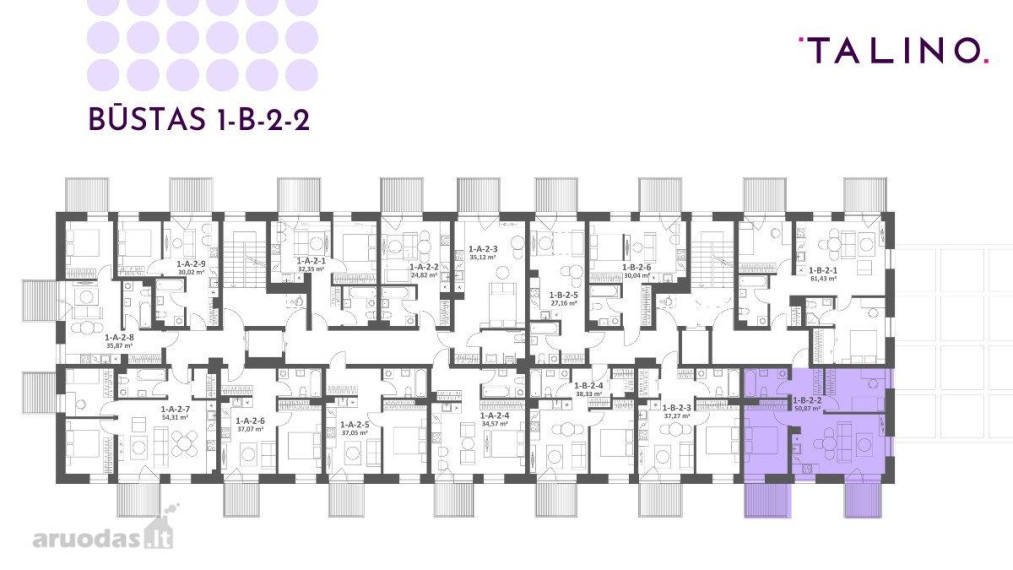 Parduodamas butas Kopenhagos g., Justiniškės, Vilniaus m., Vilniaus m. sav., 52.57 m² ploto 3 kambariai 6