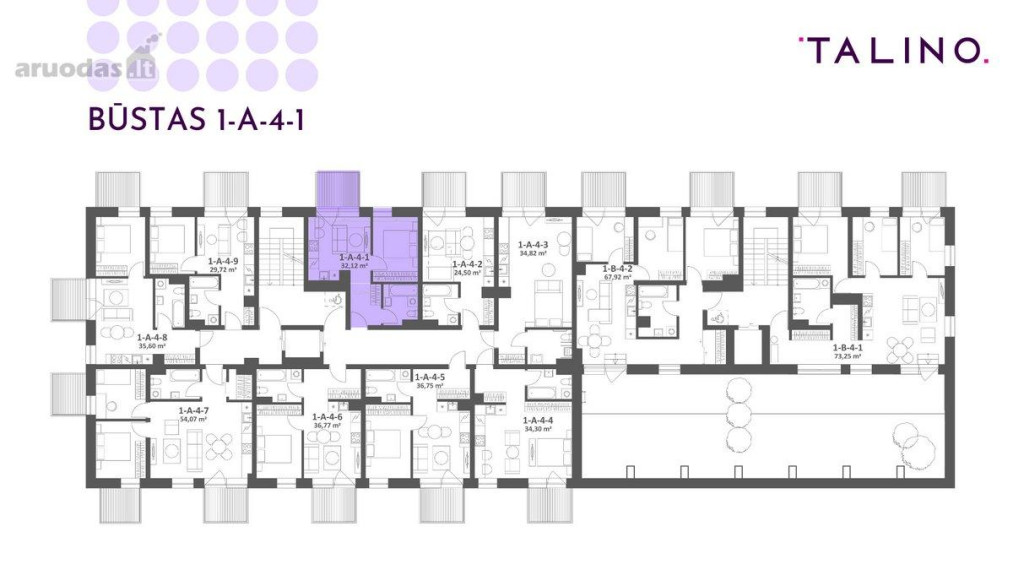 Parduodamas butas Kopenhagos g., Justiniškės, Vilniaus m., Vilniaus m. sav., 33.12 m² ploto 2 kambariai 6