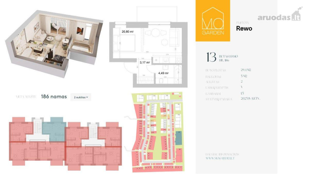 Parduodamas butas Mozūriškių g., Justiniškės, Vilniaus m., Vilniaus m. sav., 29.40 m² ploto 1 kambarys 5