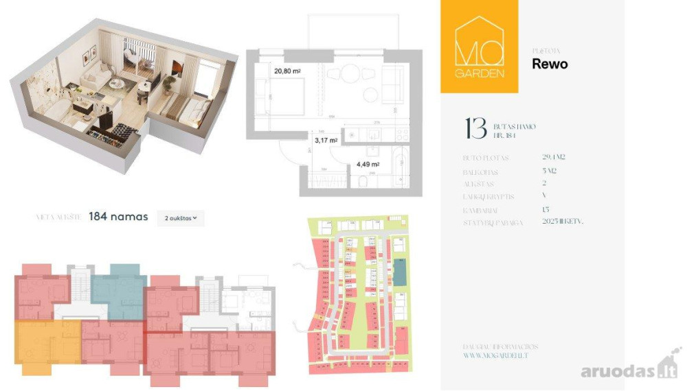 Parduodamas butas Mozūriškių g., Justiniškės, Vilniaus m., Vilniaus m. sav., 29.40 m² ploto 1 kambarys 5