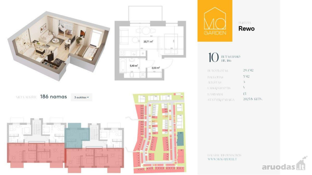 Parduodamas butas Mozūriškių g., Justiniškės, Vilniaus m., Vilniaus m. sav., 29.40 m² ploto 1 kambarys 5