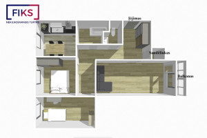 Parduodamas butas Baltų pr., Šilainiai, Kauno m., Kauno m. sav., 76.8 m² ploto 3 kambariai 22