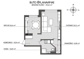 Parduodamas butas Justiniškių g., Justiniškės, Vilniaus m., Vilniaus m. sav., 39.66 m2 ploto, 1 kambariai 22