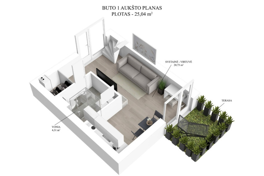 Parduodamas butas Nendrių g., Svencelės k., Klaipėdos r. sav., 37.24 m2 ploto, 2 kambariai 16