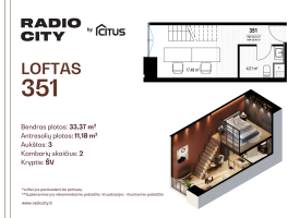 Parduodamas butas Žemaičių g., Žaliakalnis, Kauno m., Kauno m. sav., 33.37 m² ploto 2 kambariai 2