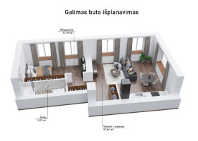 Parduodamos administracinės, paslaugų, prekybos patalpos M. Daukšos g., Senamiestis, Vilniaus m., Vilniaus m. sav., 61.19 m2 ploto 26