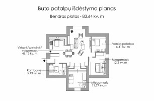 Parduodamas butas Pažagiškių g., Lazdynėliai, Vilniaus m., Vilniaus m. sav., 83.64 m2 ploto, 4 kambariai 14
