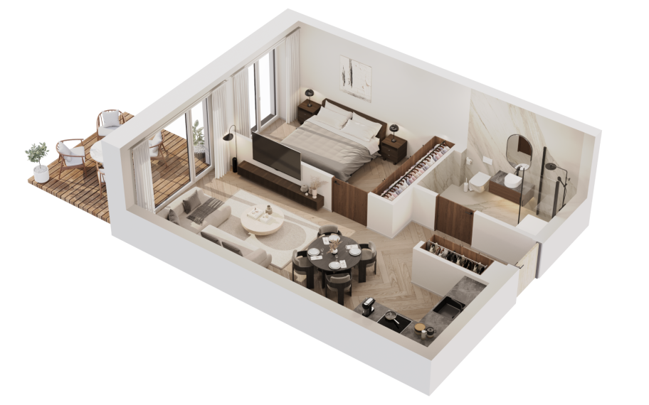 Parduodamas butas Burbiškių g., Burbiškės, Vilniaus m., Vilniaus m. sav., 47.19 m² ploto 2 kambariai 3