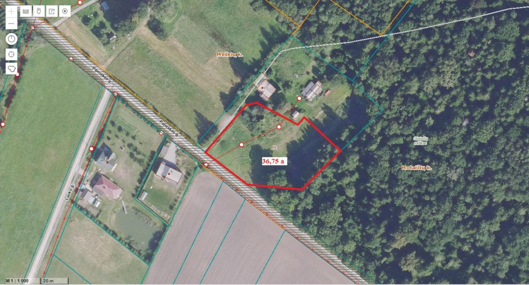 Parduodamas sklypas Pamiškės g., Meškių k., Šiaulių r. sav., 36.75 a ploto 1
